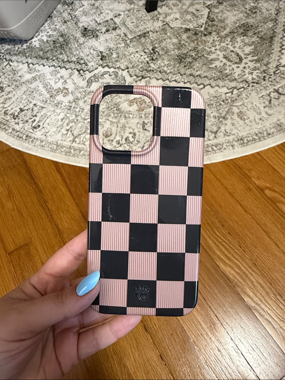 Velvet Caviar Pink and Black Checkered Phone Case